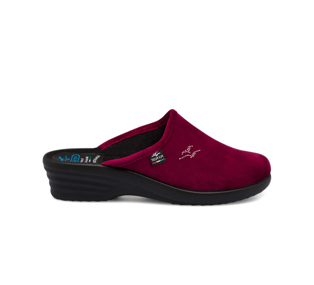 Pantofole bordeaux donna con sottopiede anatomico Fly Flot