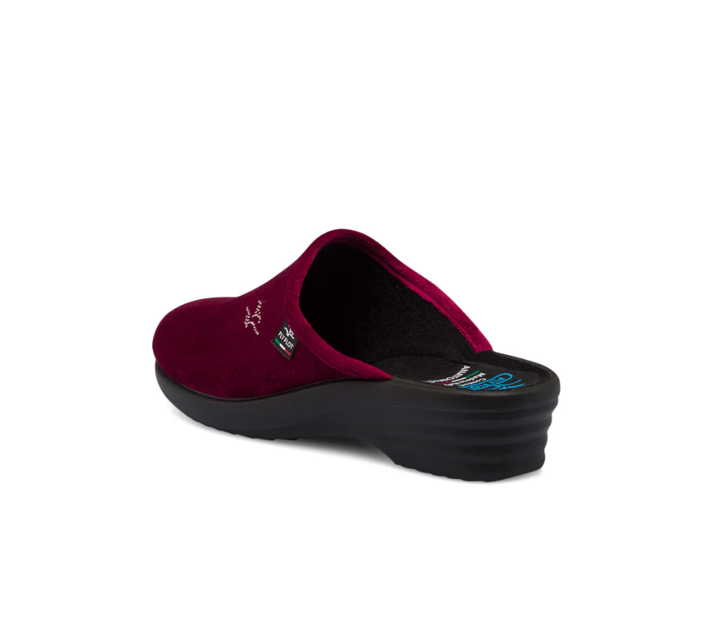 Pantofole bordeaux donna con sottopiede anatomico Fly Flot