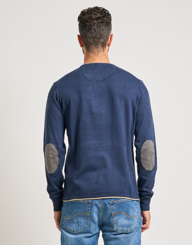 Maglioncino uomo misto lana blu Yes Zee