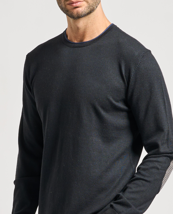 Maglioncino uomo misto lana nero Yes Zee