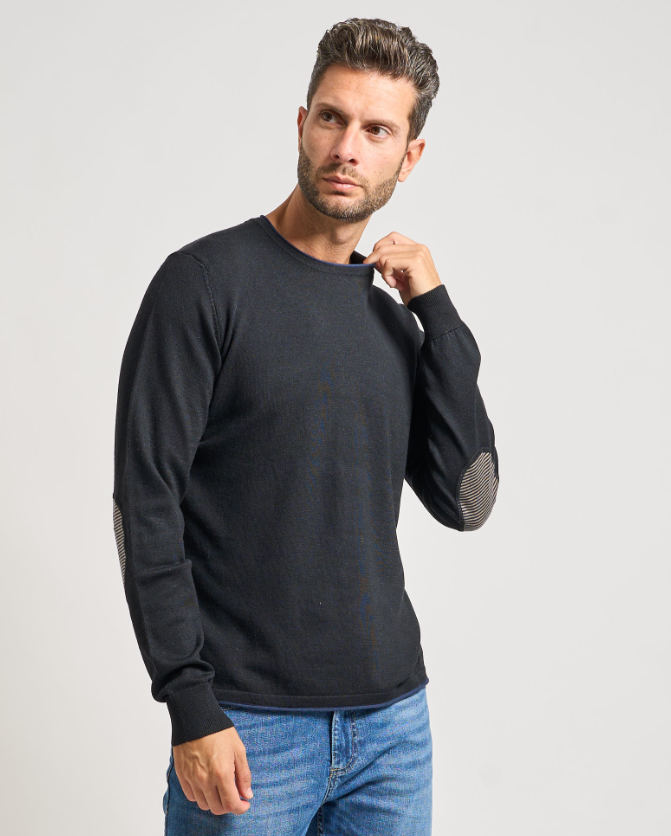 Maglioncino uomo misto lana nero Yes Zee