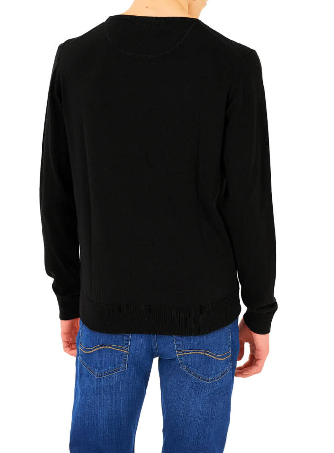 Maglioncino nero girocollo in misto lana da uomo Yes Zee