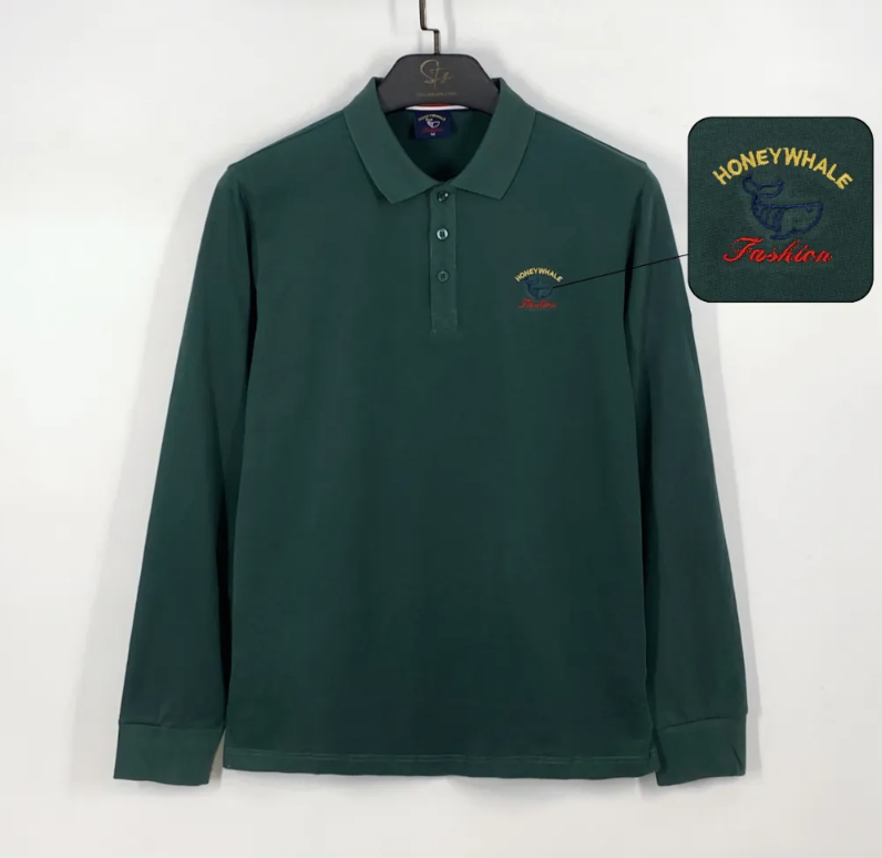 honeywhale polo ml uomo interlock unito  verde - foto 1