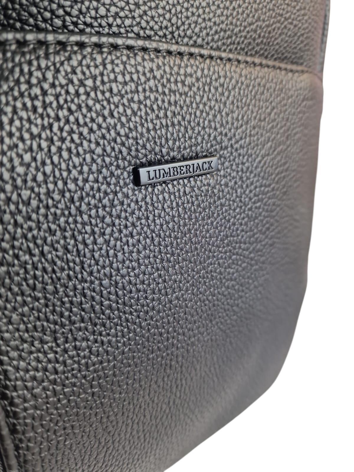 Borsello tracolla Lumberjack da uomo in similpelle nero