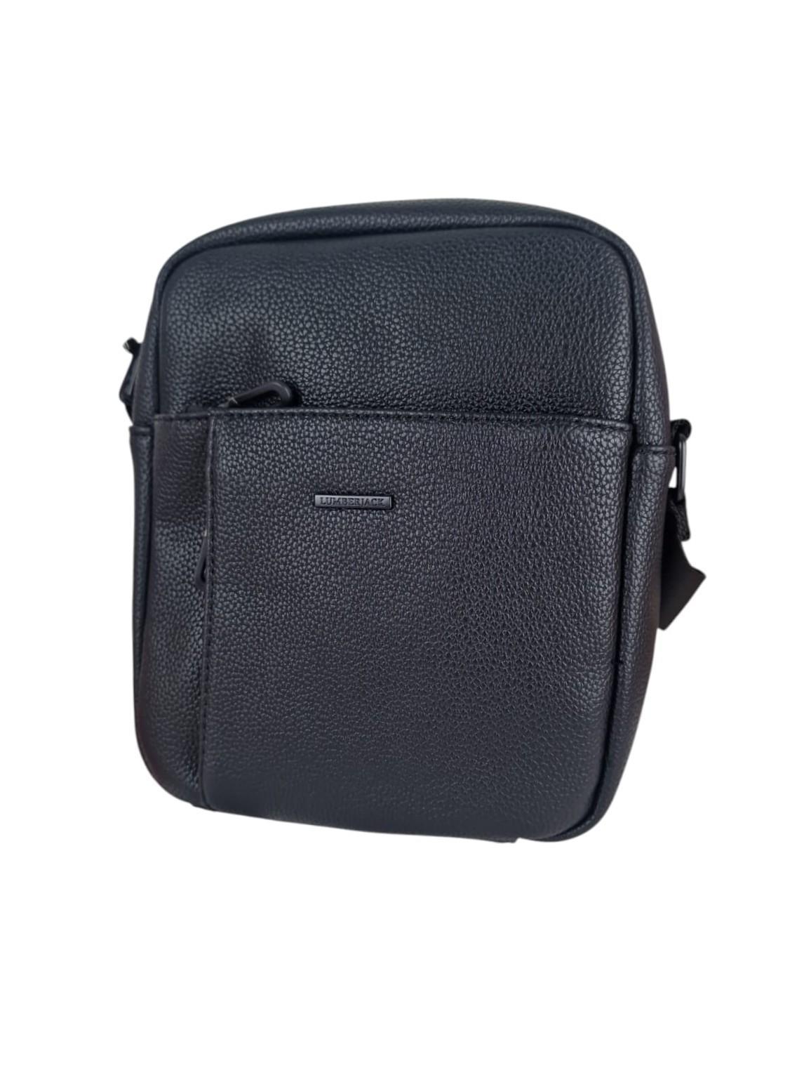 Borsello tracolla Lumberjack da uomo in similpelle nero