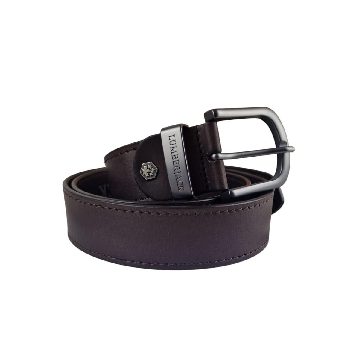 Cintura da uomo in pelle Lumberjack marrone