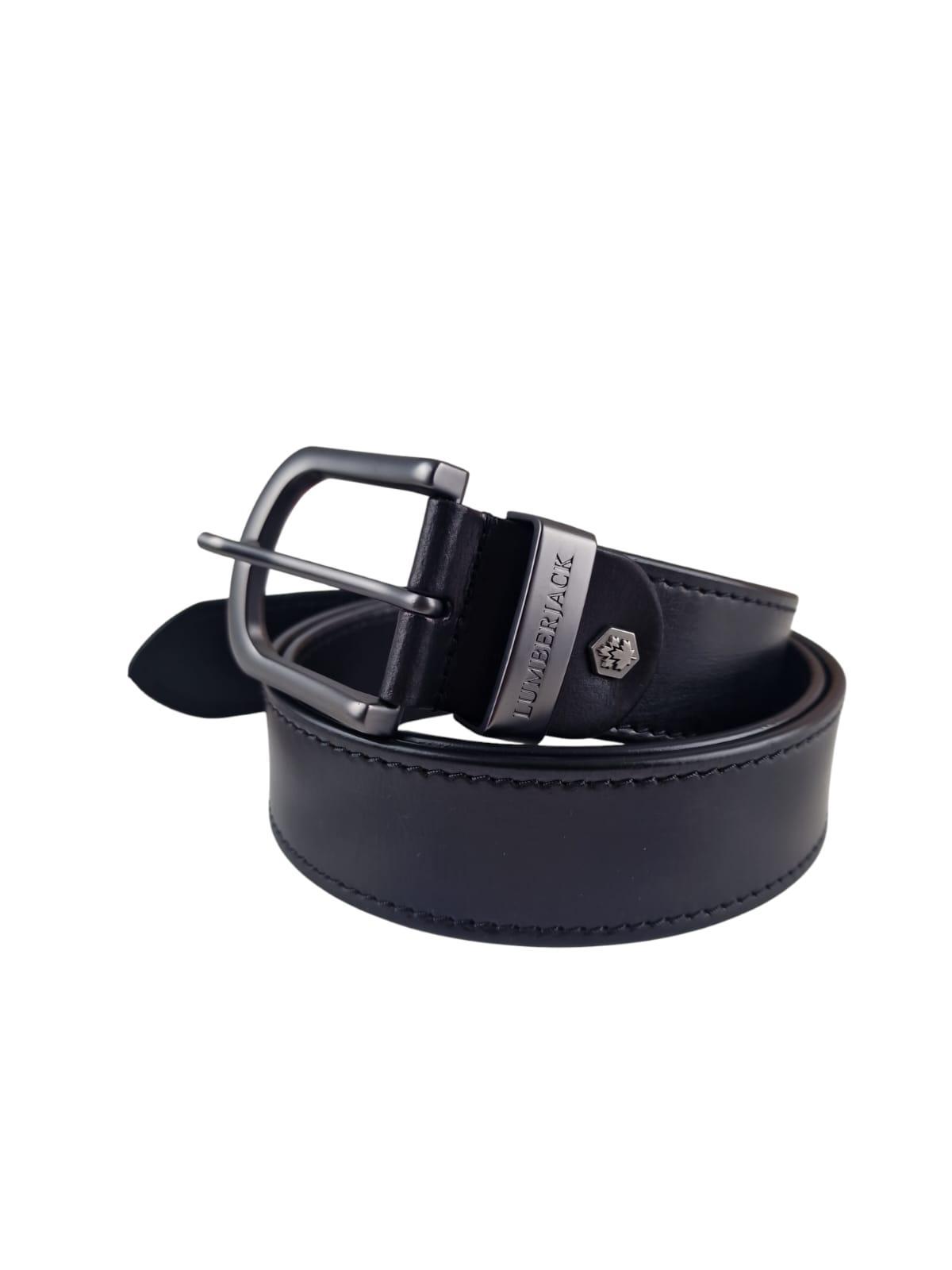 Cintura da uomo in pelle Lumberjack nero
