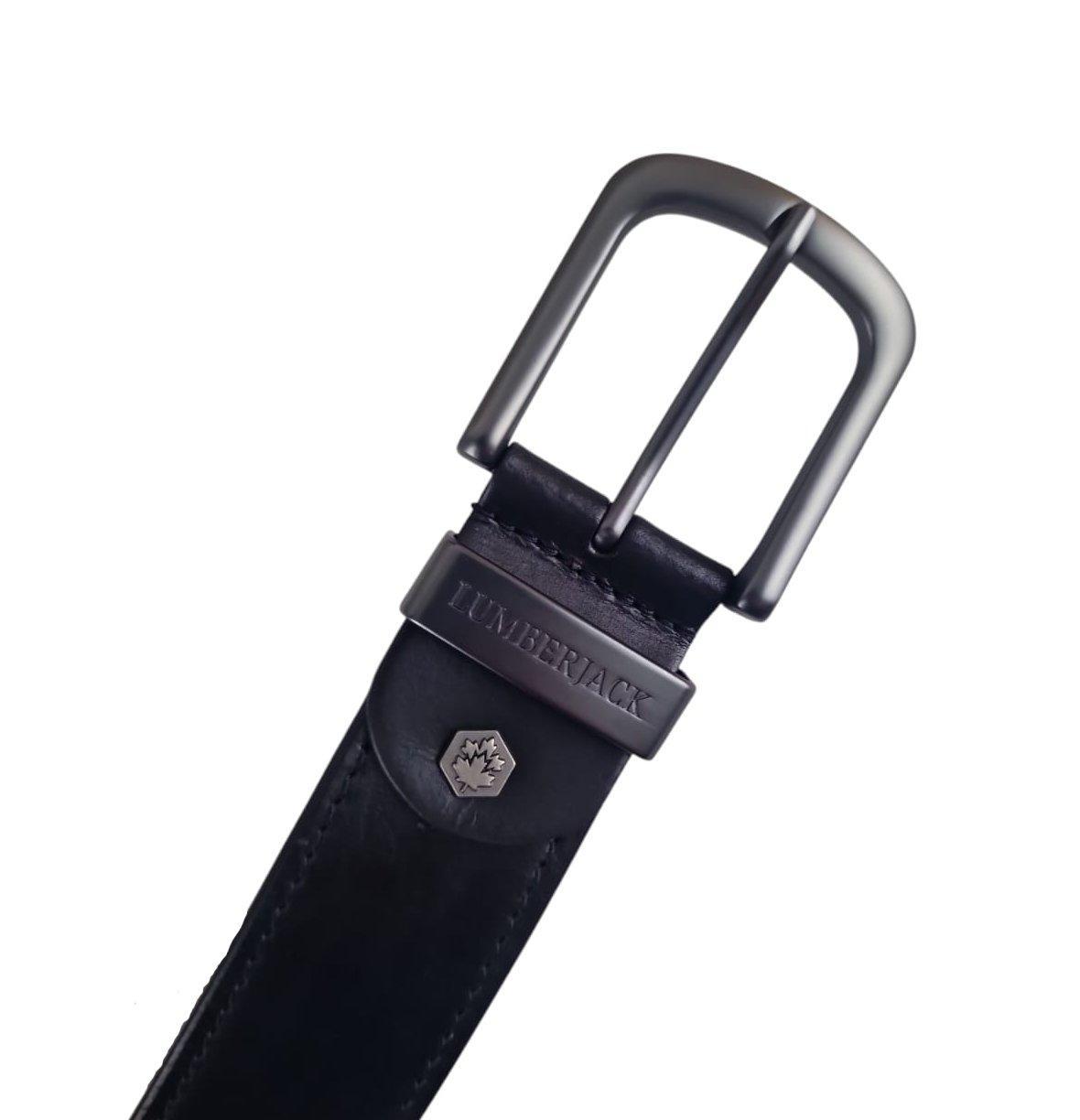 Cintura da uomo in pelle Lumberjack nero