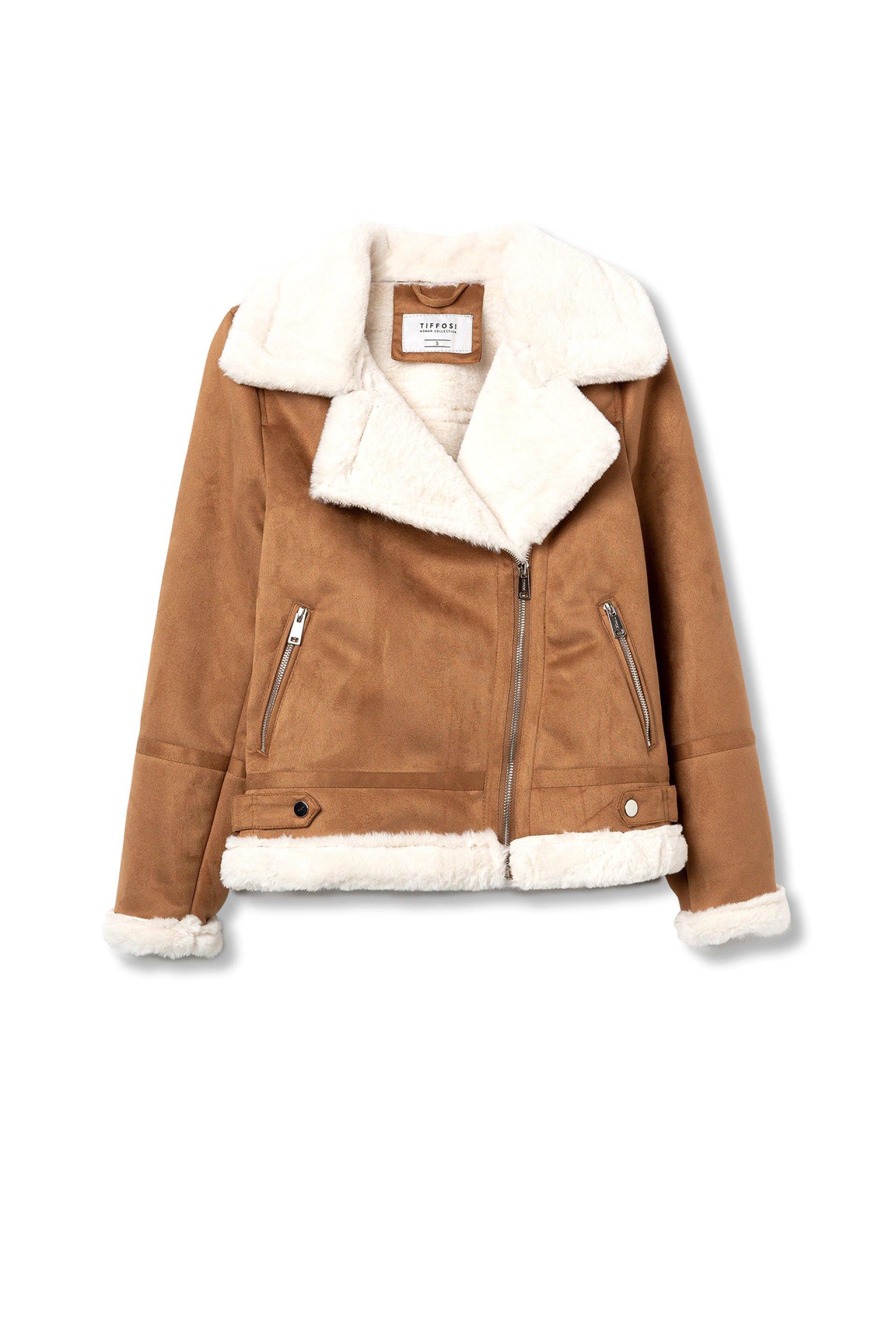 Giacca scamosciata stile montone donna Tiffosi