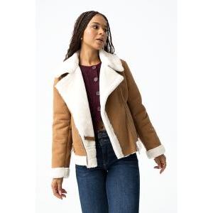 Giacca scamosciata stile montone donna