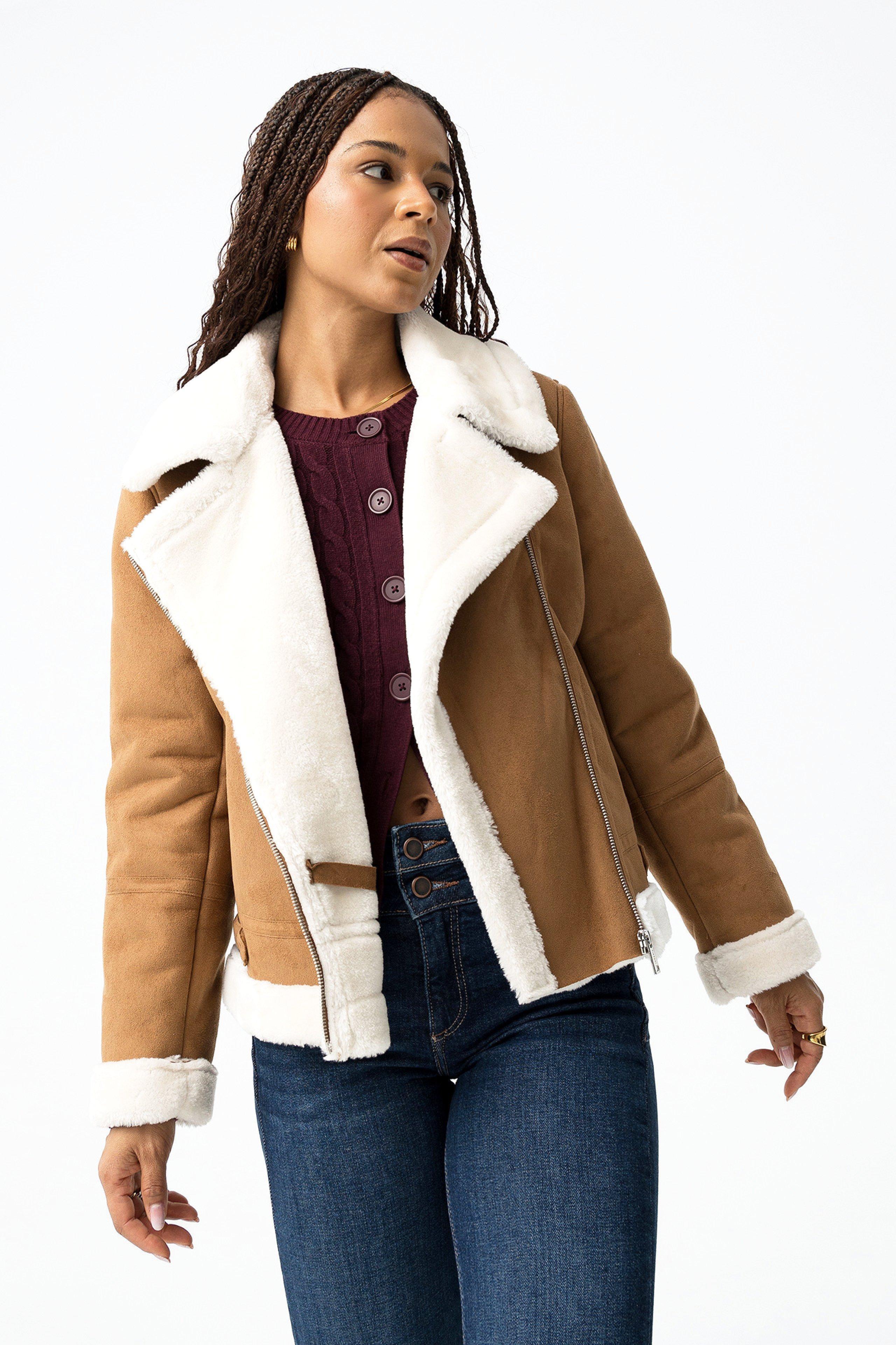 Giacca scamosciata stile montone donna Tiffosi