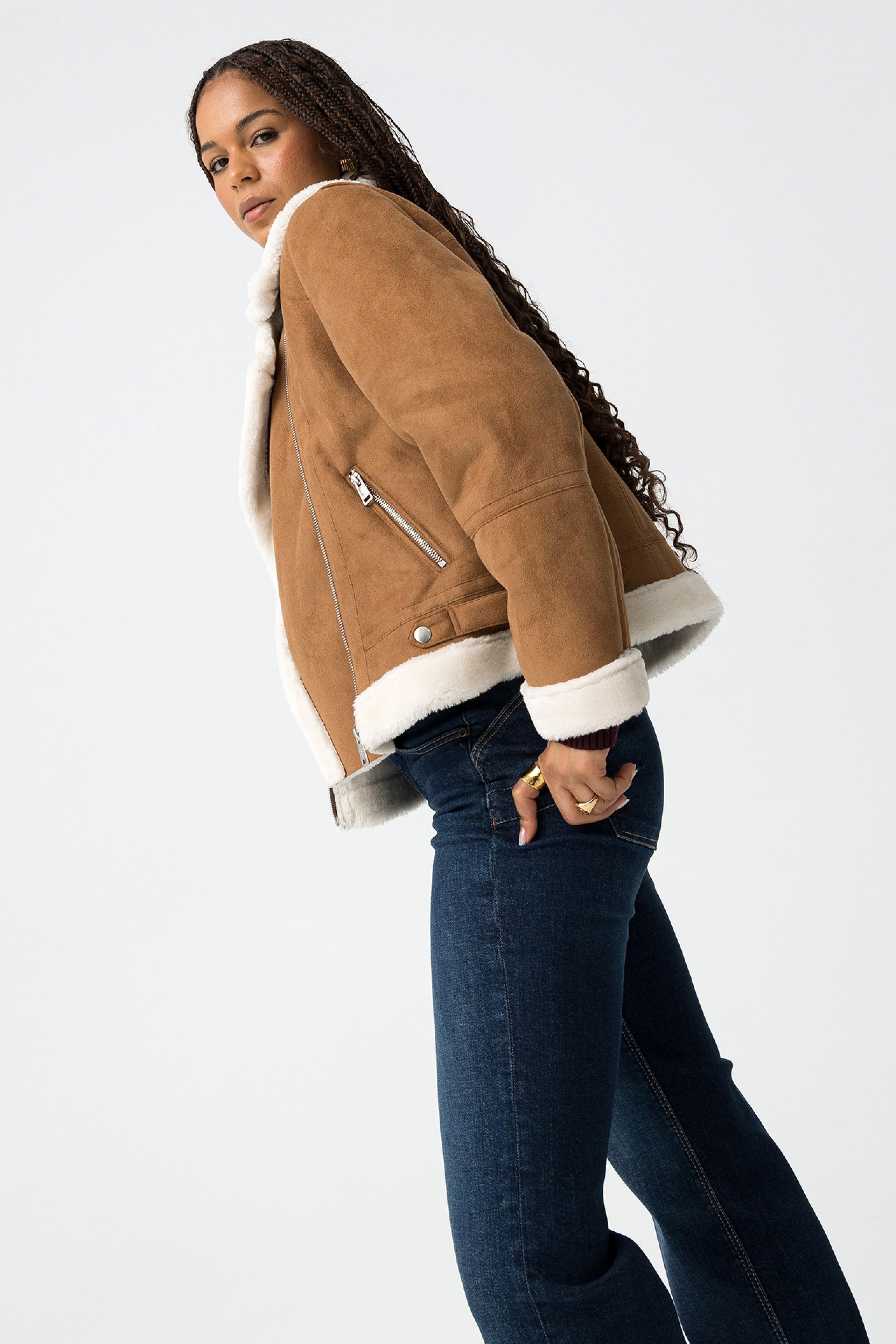 Giacca scamosciata stile montone donna Tiffosi