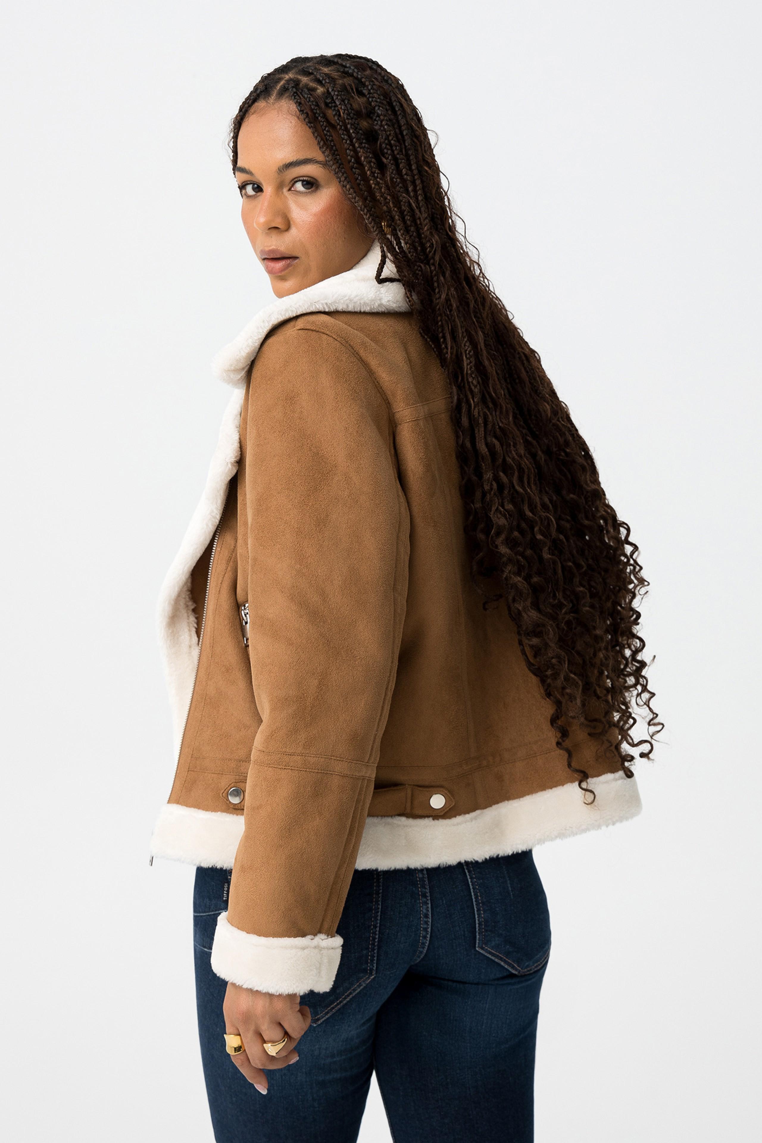 Giacca scamosciata stile montone donna Tiffosi