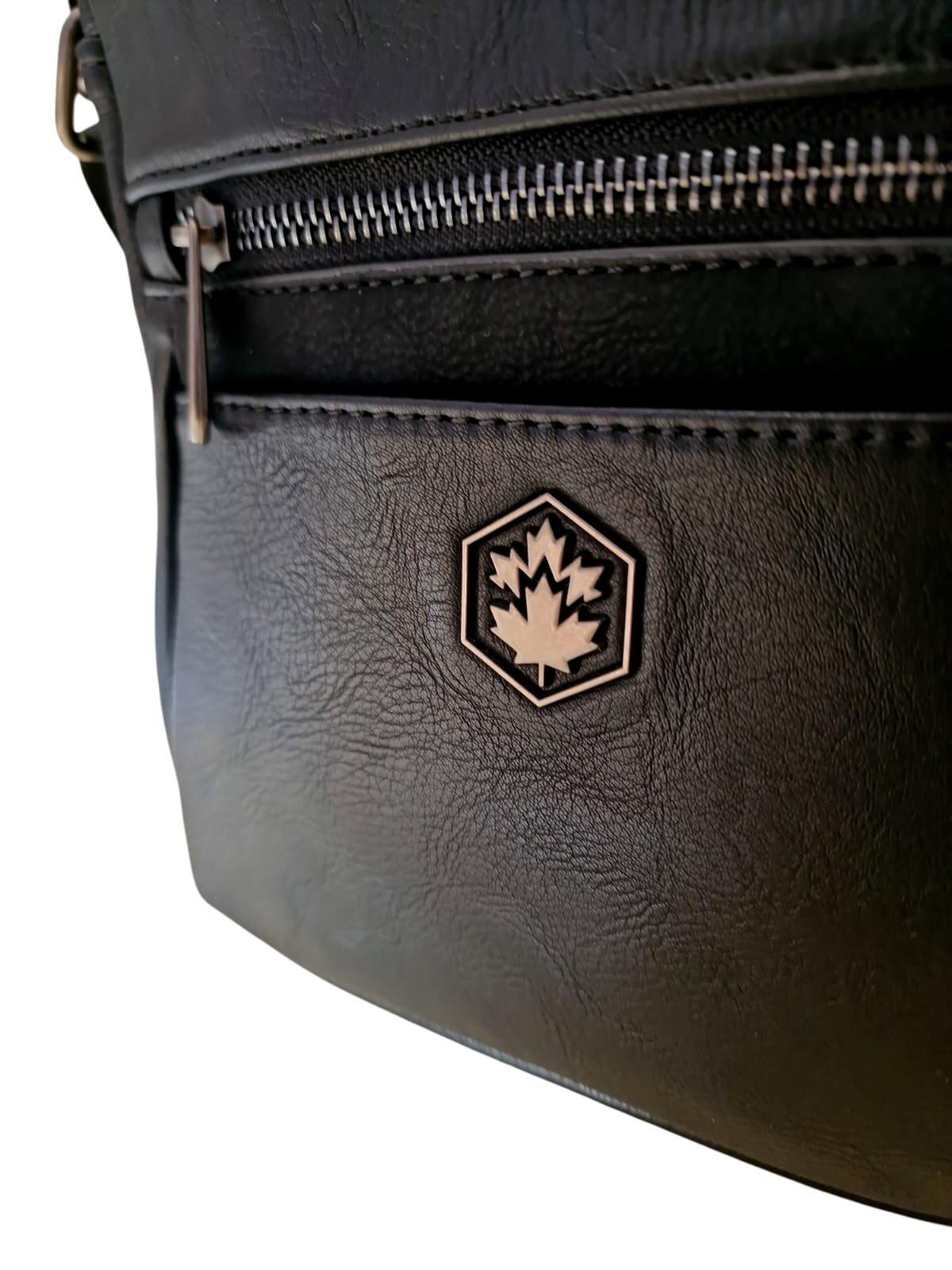 Borsello tracolla Lumberjack da uomo in similpelle nero