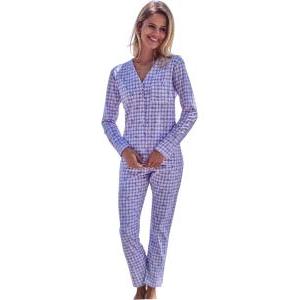 Pigiama donna aperto con taschino jersey lilla
