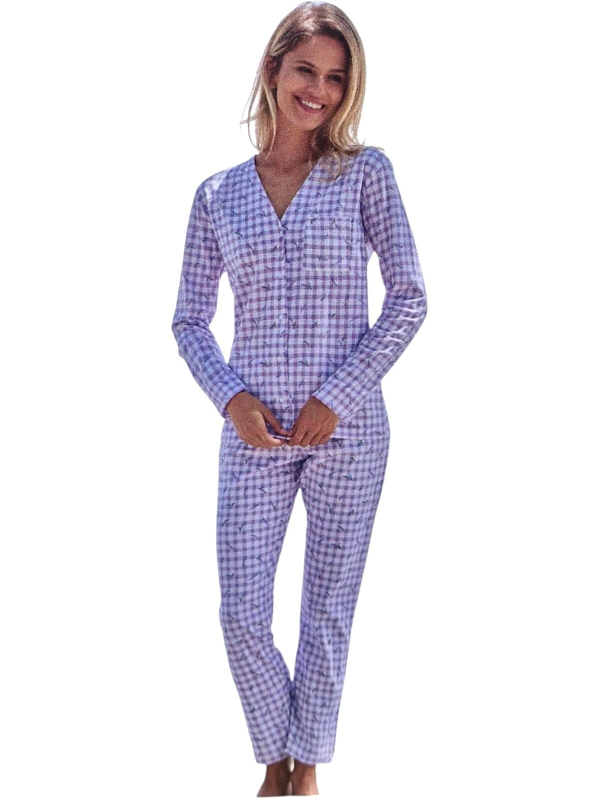 Pigiama donna aperto con taschino jersey Lilla