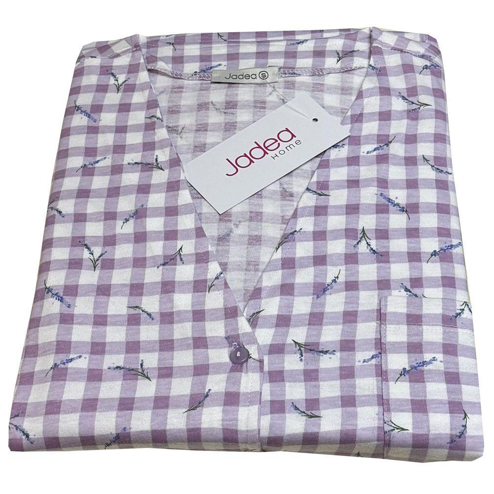 Pigiama donna aperto con taschino jersey Lilla