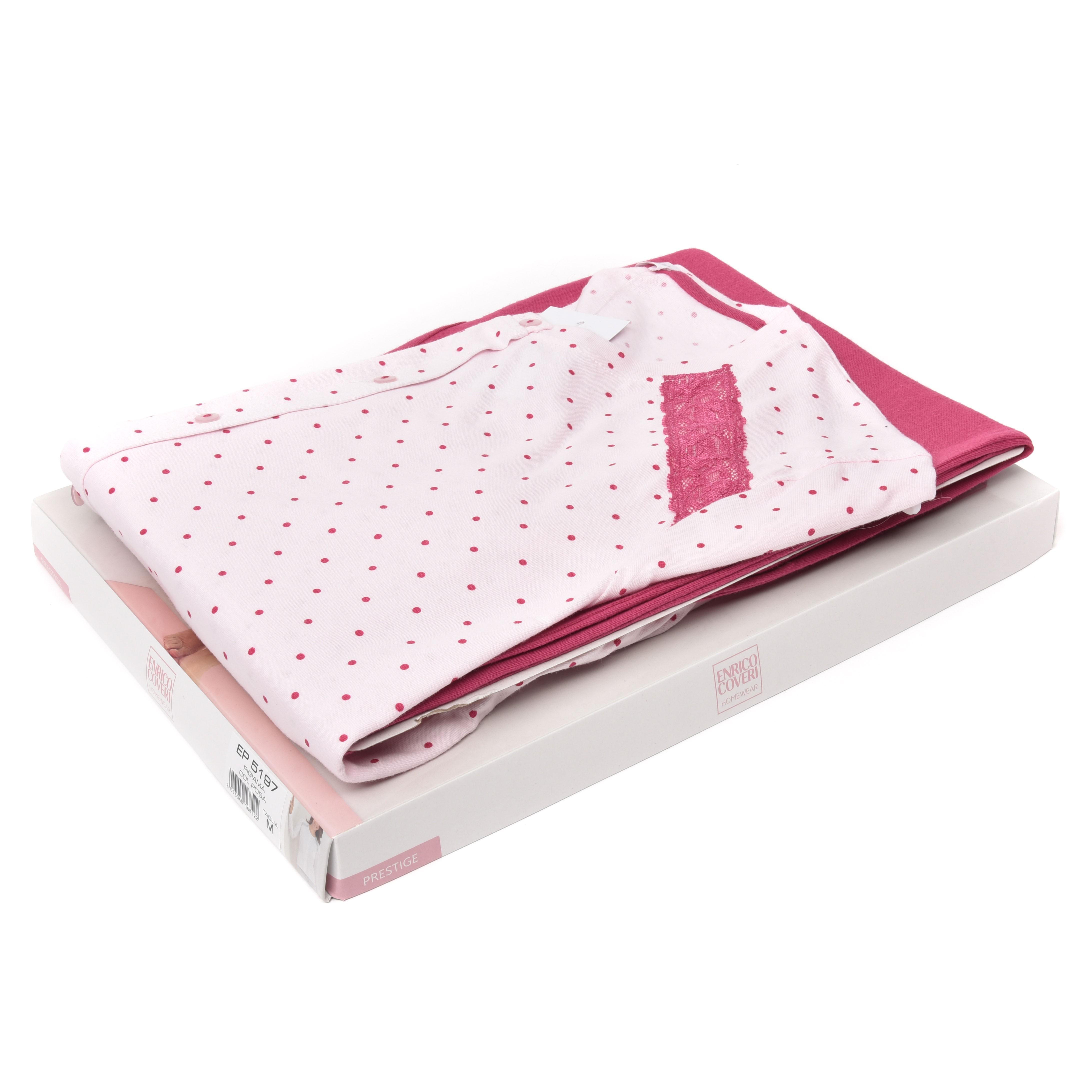 Pigiama manica lunga in cotone aperto Enrico Coveri donna