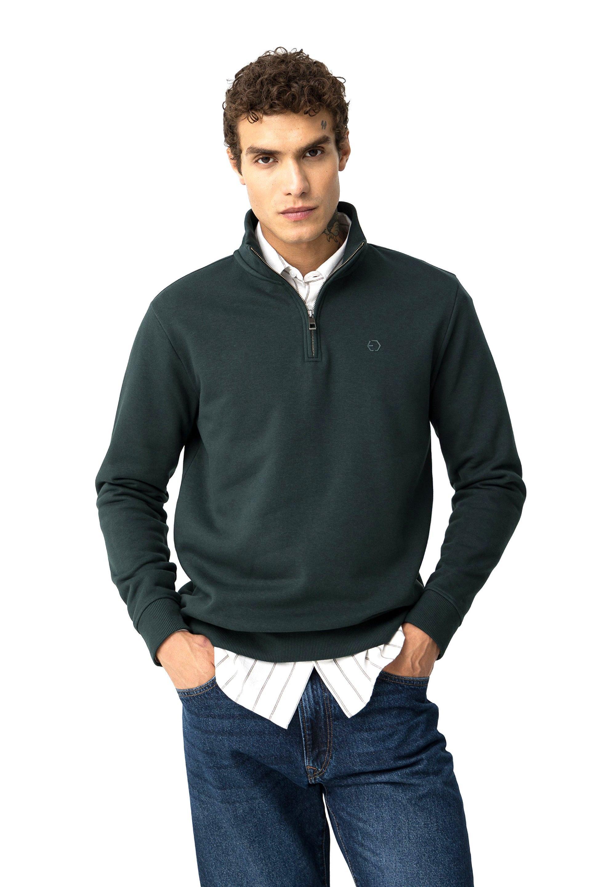 Felpa mezza zip in cotone felpato Tiffosi uomo