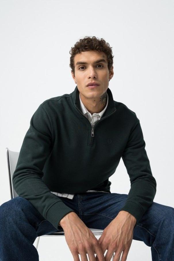 Felpa mezza zip in cotone felpato Tiffosi uomo