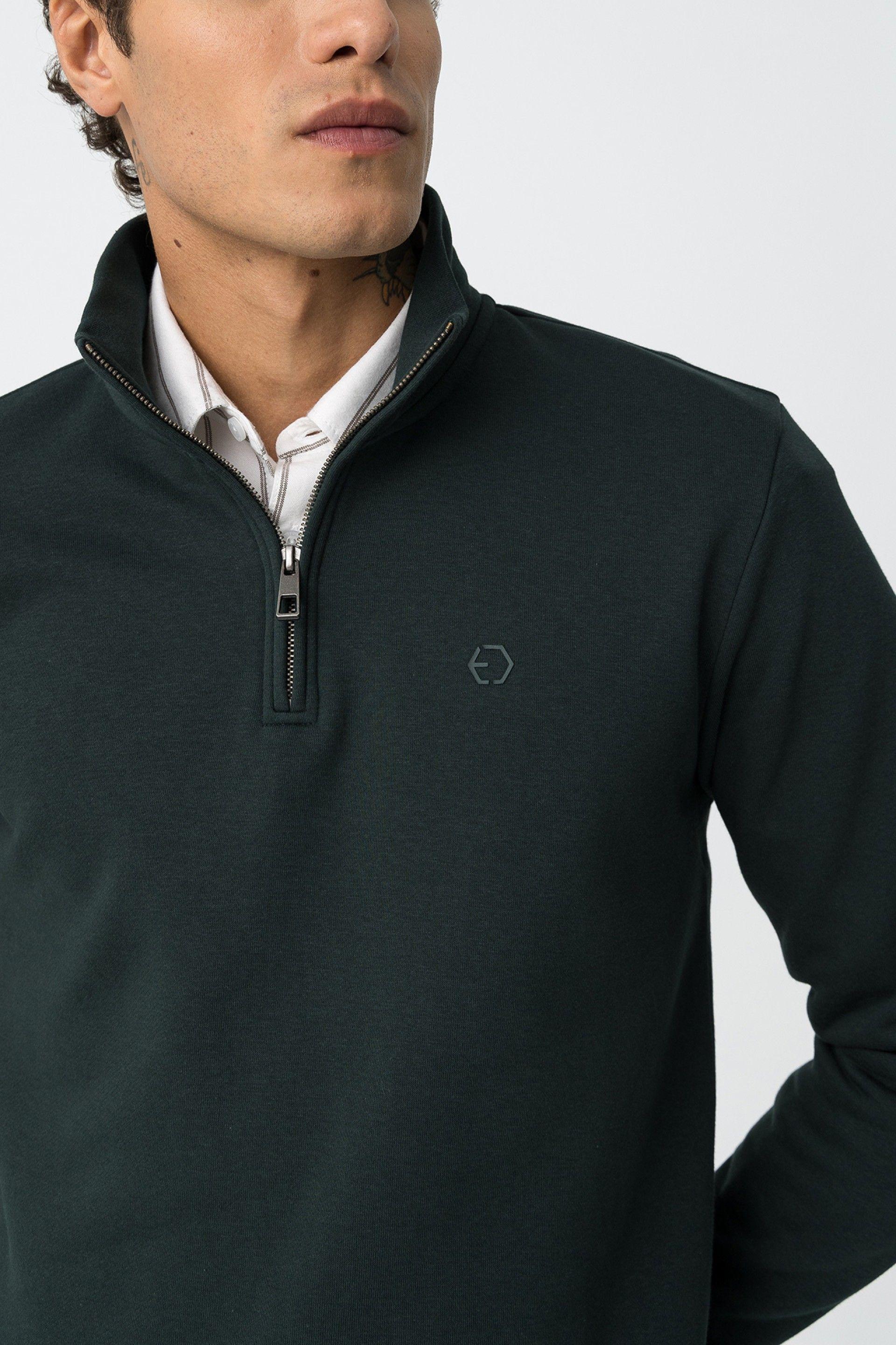 Felpa mezza zip in cotone felpato Tiffosi uomo