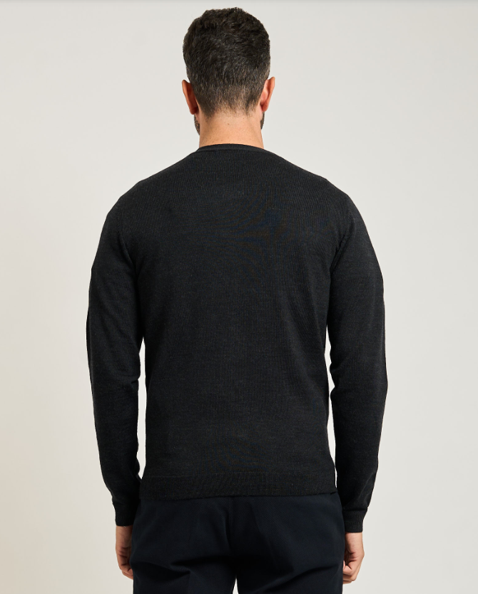 Cardigan nero misto lana Yes Zee uomo