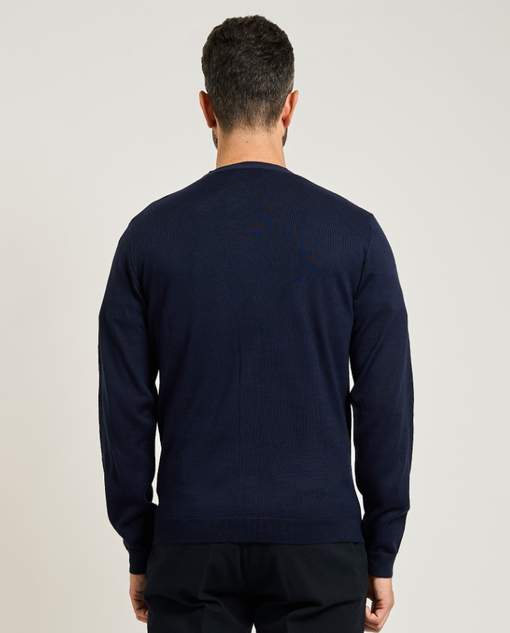 Cardigan blu misto lana Yes Zee uomo