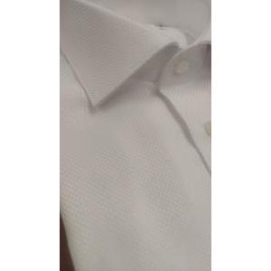 Camicia nido d'ape collo 1/2 francese  bianco
