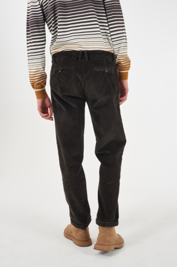 yes zee pantaloni costine con laccio yes zee moro - foto 4