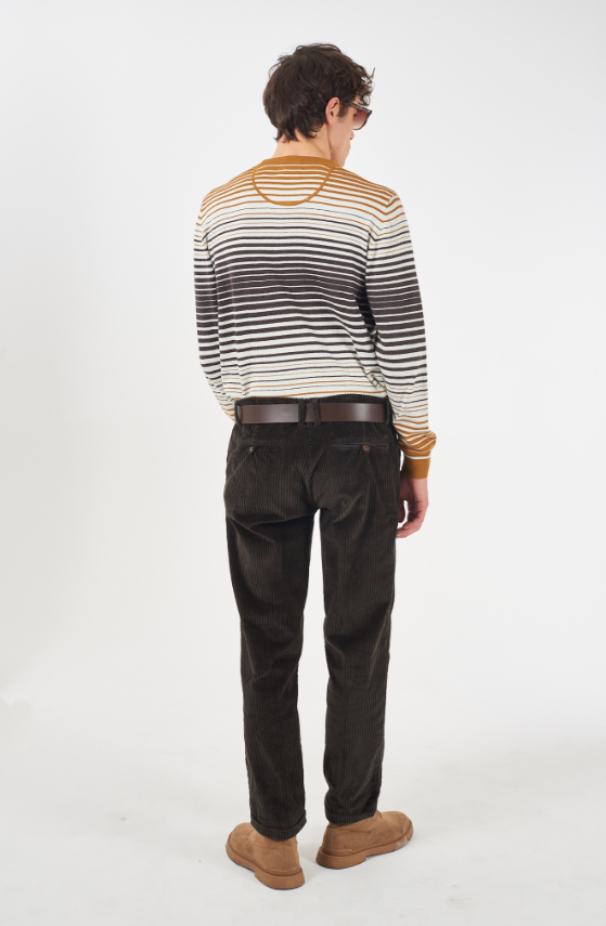 yes zee pantaloni costine con laccio yes zee moro - foto 6