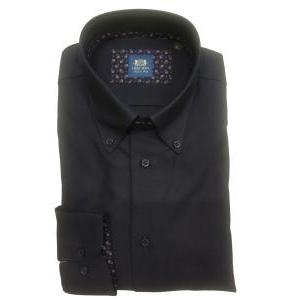 Camicia oxford bottoncini con interno polsi fiori blu