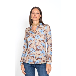 Camicia di jersey stampa floreale  donna