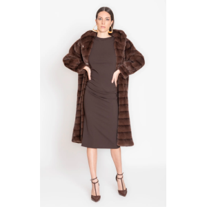 Ecopelliccia lunga marrone  donna