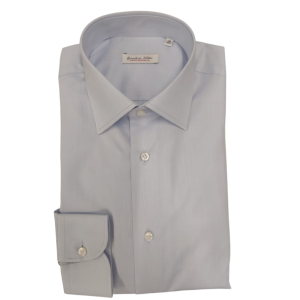 Camicia satin regular classica  celeste