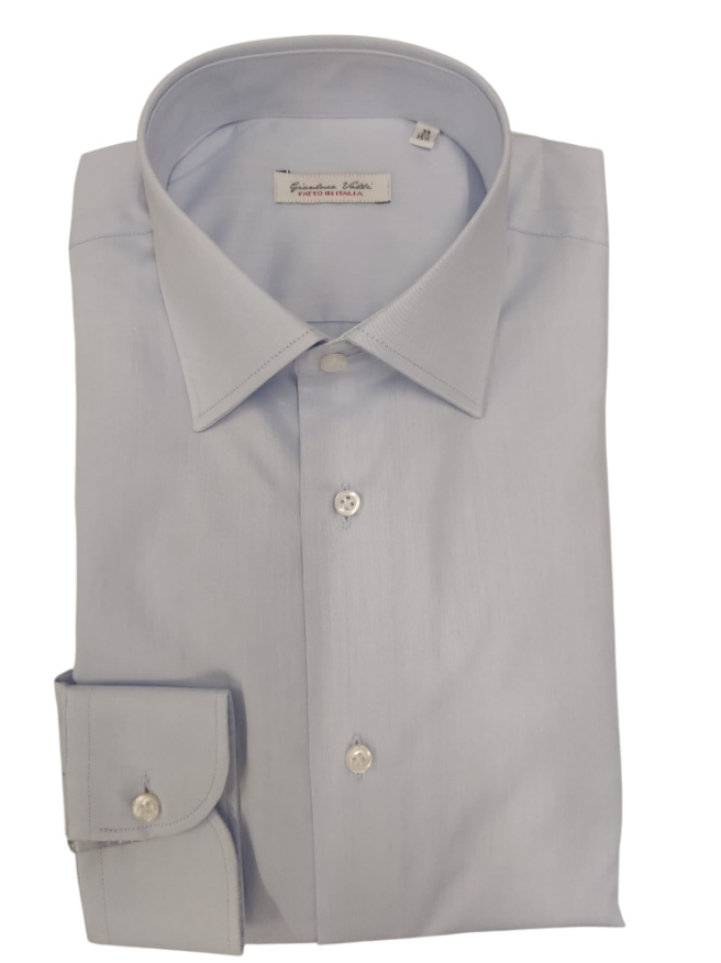 free man camicia satin regular classica  celeste - foto 1