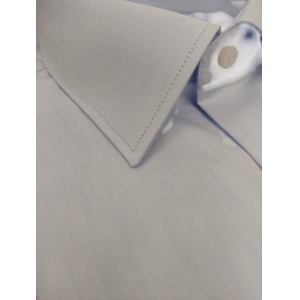 Camicia satin regular classica  celeste