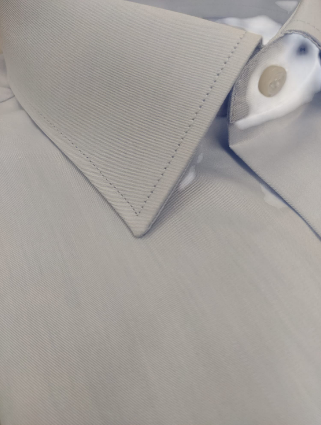 free man camicia satin regular classica  celeste - foto 2