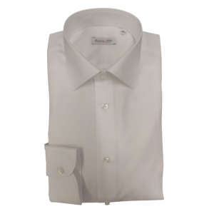Camicia twill regular collo italiano bianco