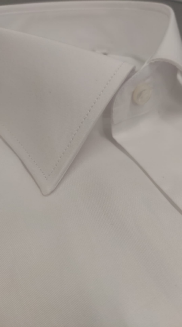 free man camicia twill regular collo italiano bianco - foto 2