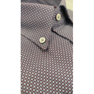 Camicia microfantasia bd con interni contrasto bordeaux