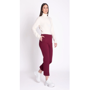 Pantalone con risvolto alto  bordeaux