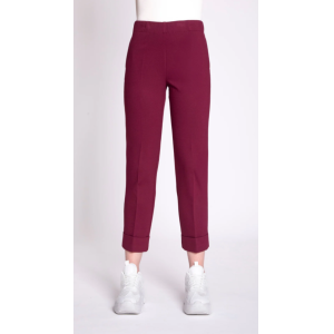 Pantalone con risvolto alto  bordeaux