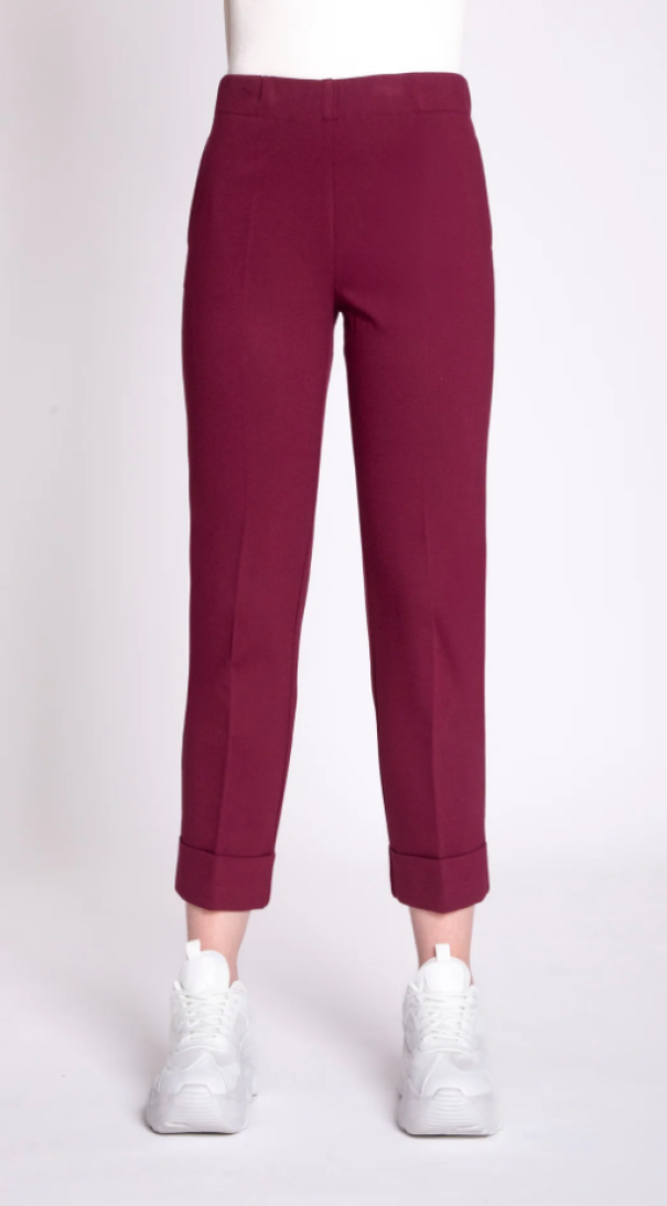 edas pantalone con risvolto alto edas bordeaux - foto 2