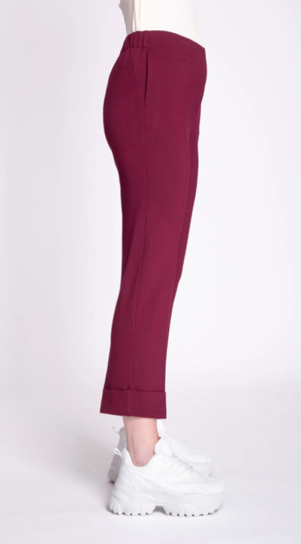 edas pantalone con risvolto alto edas bordeaux - foto 3