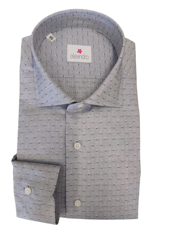 oleandro camicia custom fit puntinata rombi aviazione - foto 1