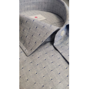 Camicia custom fit puntinata rombi aviazione