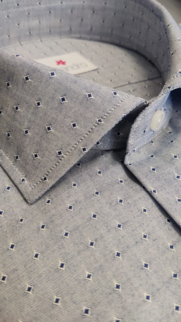 oleandro camicia custom fit puntinata rombi aviazione - foto 2
