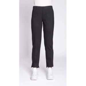 Pantalone scalino gessato  nero