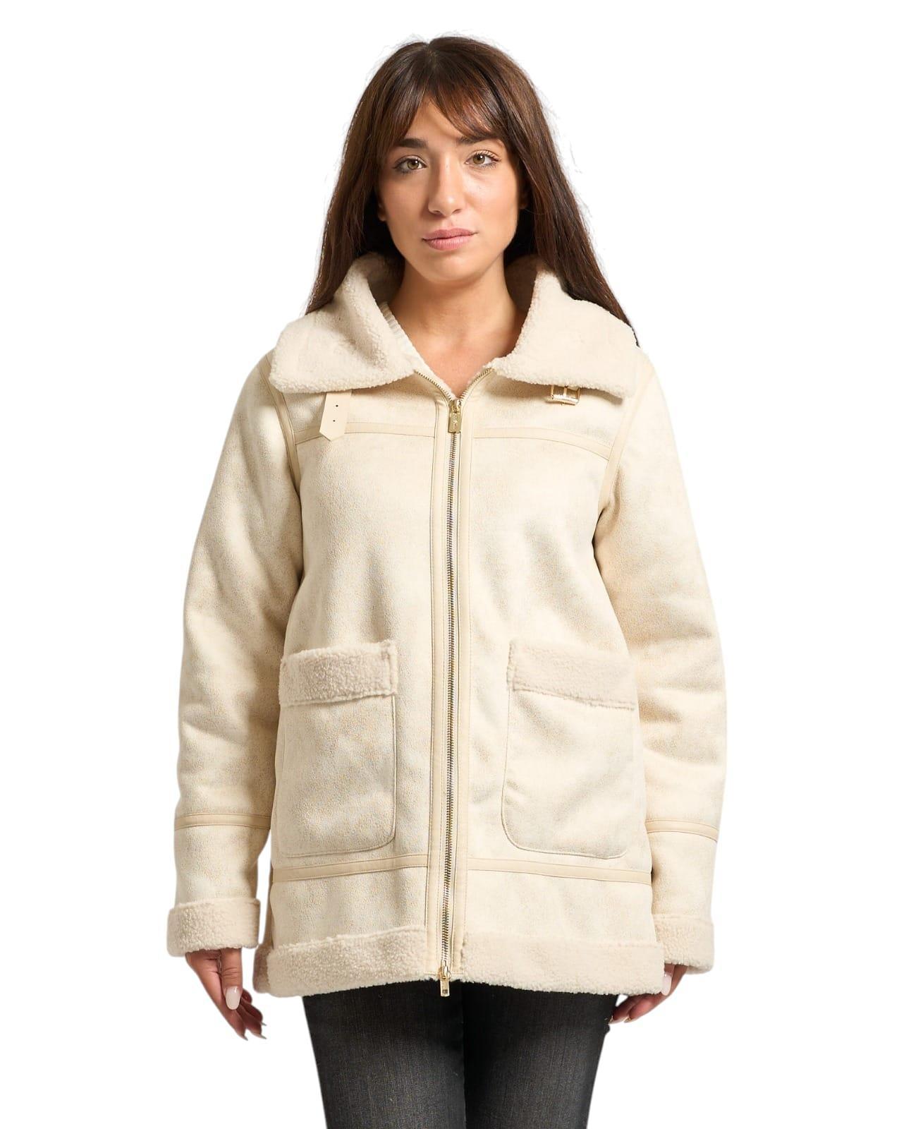 Cappotto montone avorio da donna Yes Zee