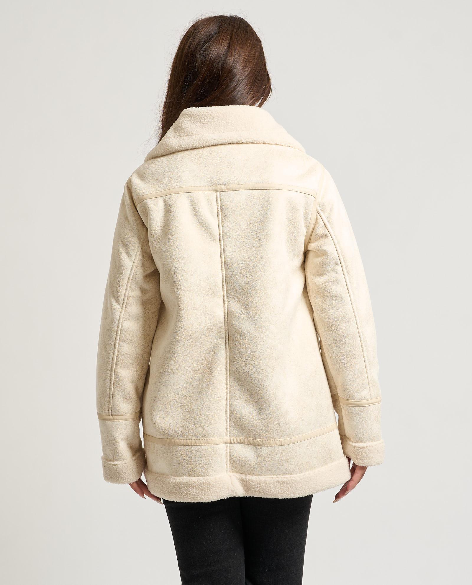 Cappotto montone avorio da donna Yes Zee